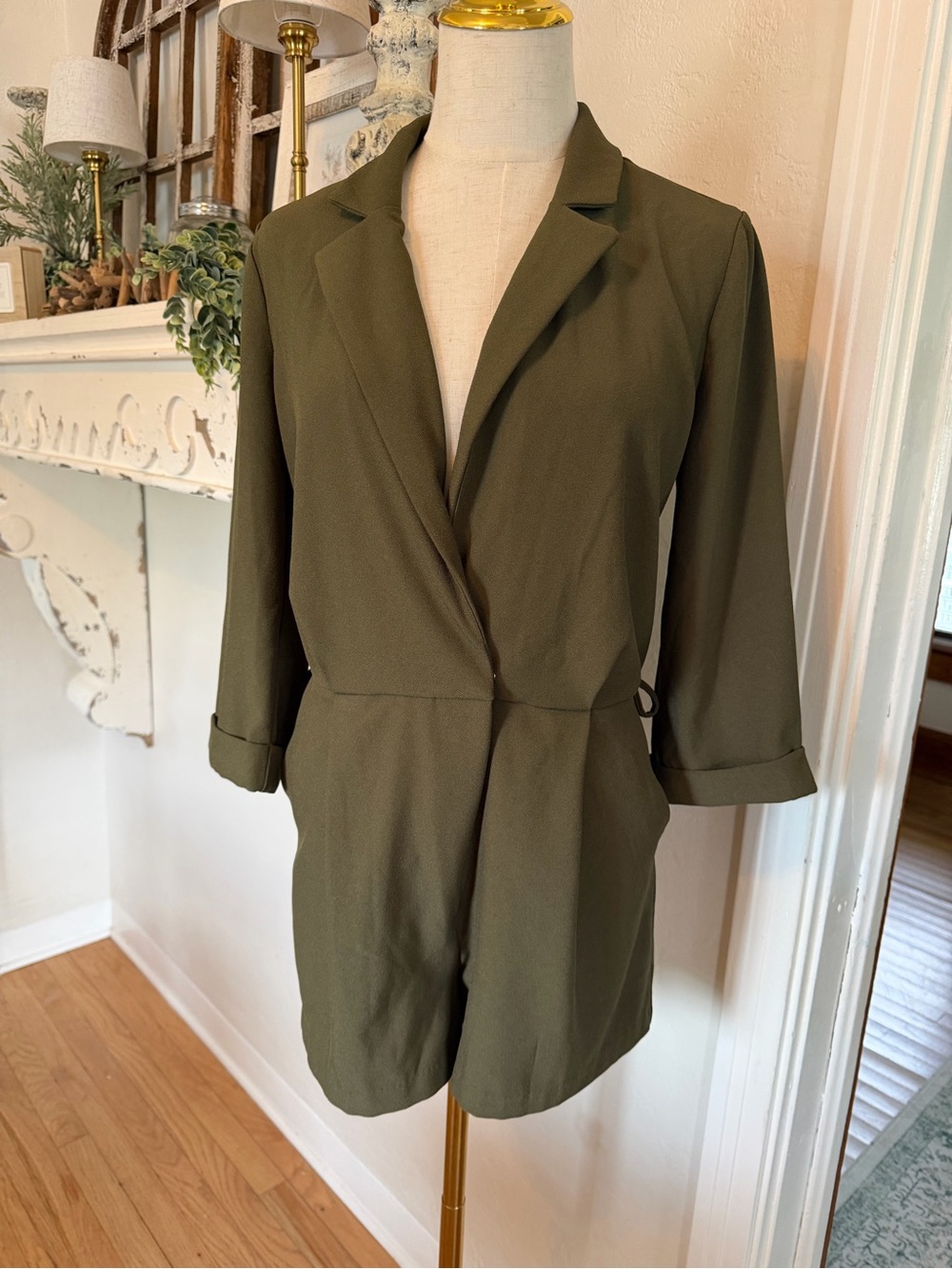 Forever 21 Olive Green Women's Blazer Style Romper
